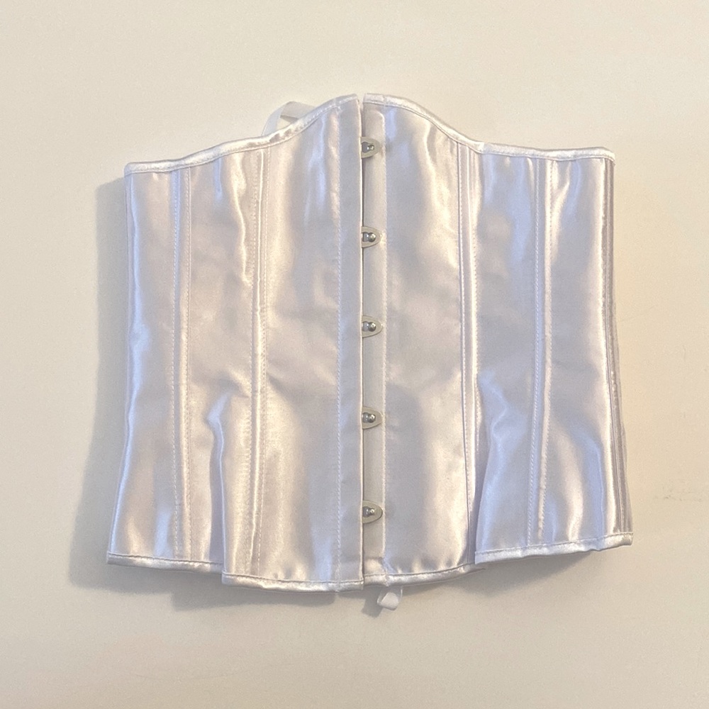 White Satin Underbust Corset